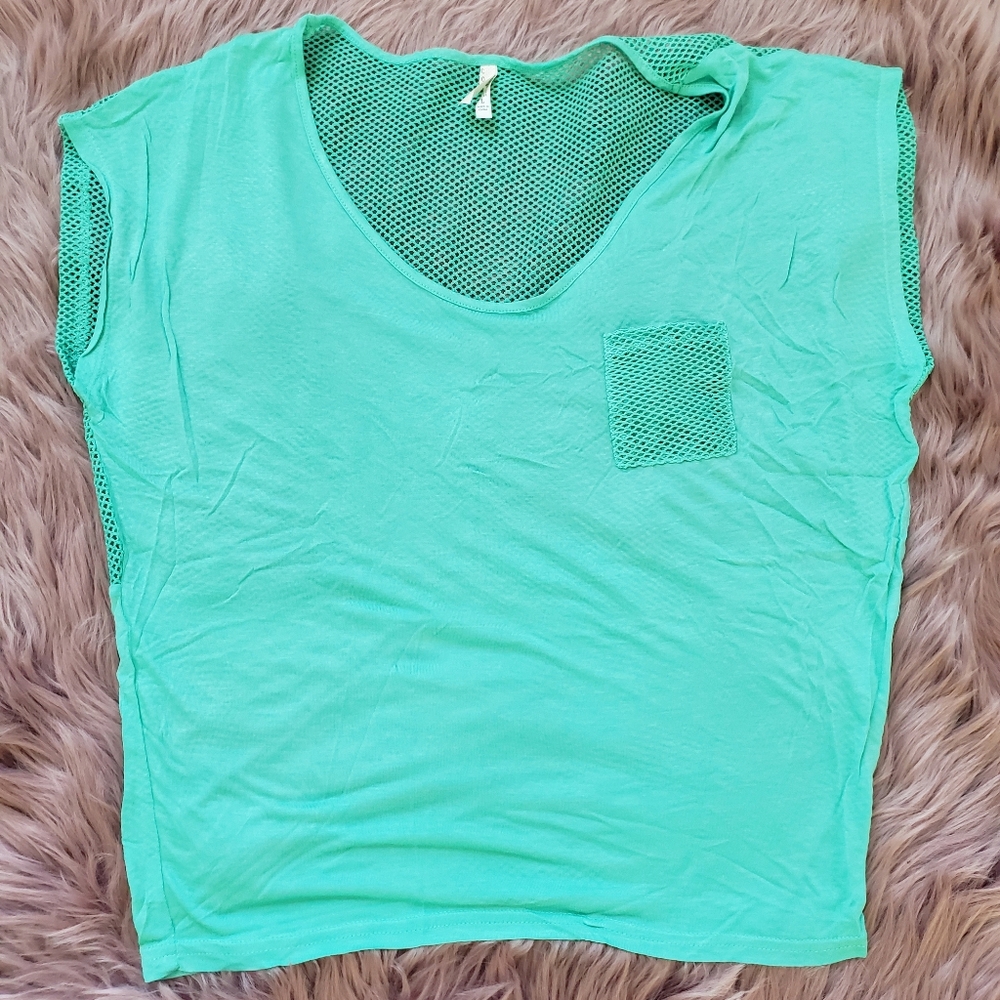Mint Fishnet Top - Picture 6 of 6